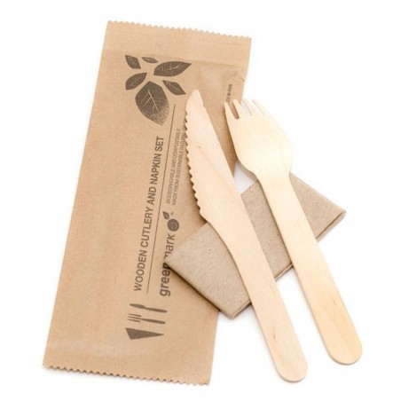 Takeaway 6" Fork/Knife/Napkin - FSC Certified  400 pcs
