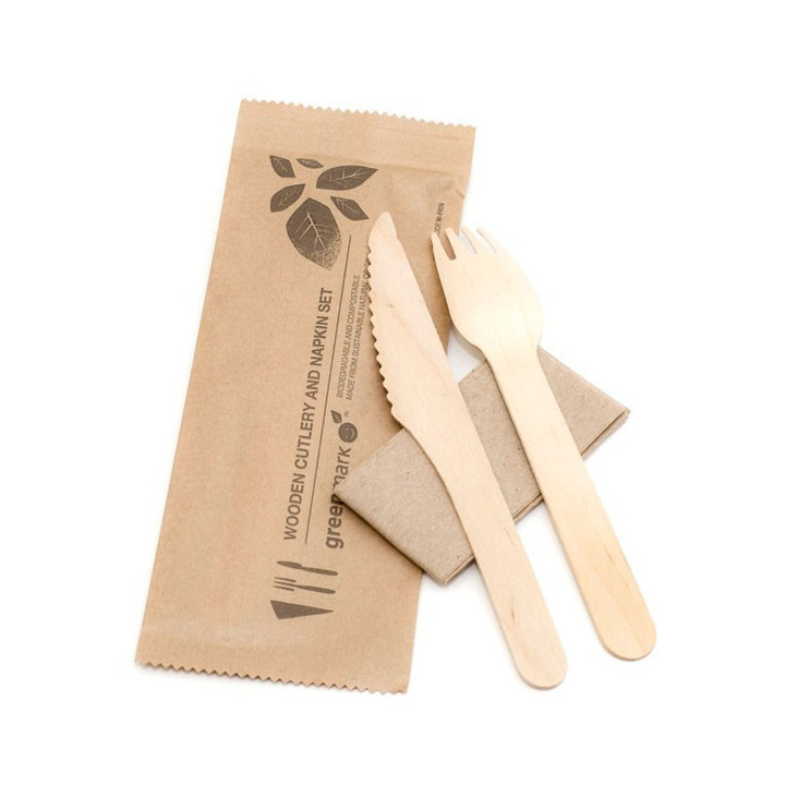 Takeaway 6" Fork/Knife/Napkin - FSC Certified  400 pcs
