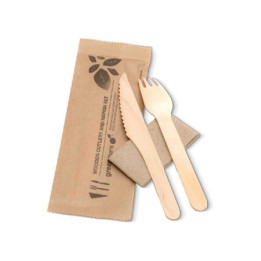 Takeaway 6" Fork/Knife/Spoon/Napkin - FSC Certified  400 pcs