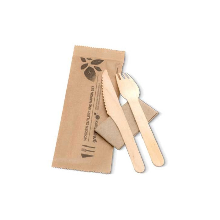 Takeaway 6" Fork/Knife/Spoon/Napkin - FSC Certified  400 pcs