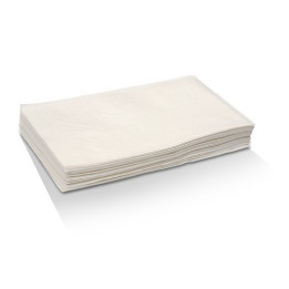 2PLY Dinner Napkin 1/8 Fold WHITE Sugarcane / Bamboo Mix   1000 pcs