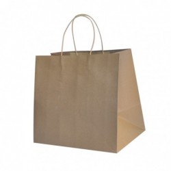 Brown Kraft Takeaway Bag with Handle  150 pcs