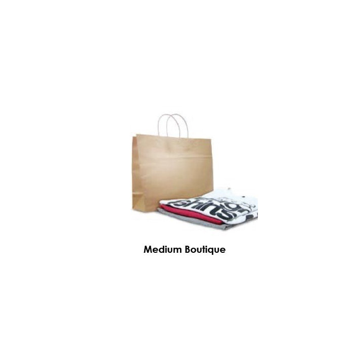 Brown Kraft Takeaway Bag - Medium Boutique  250 pcs