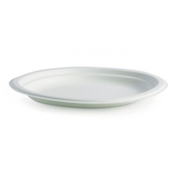 10.25x7.75" Oval Plate Biodegradable White  500 pcs