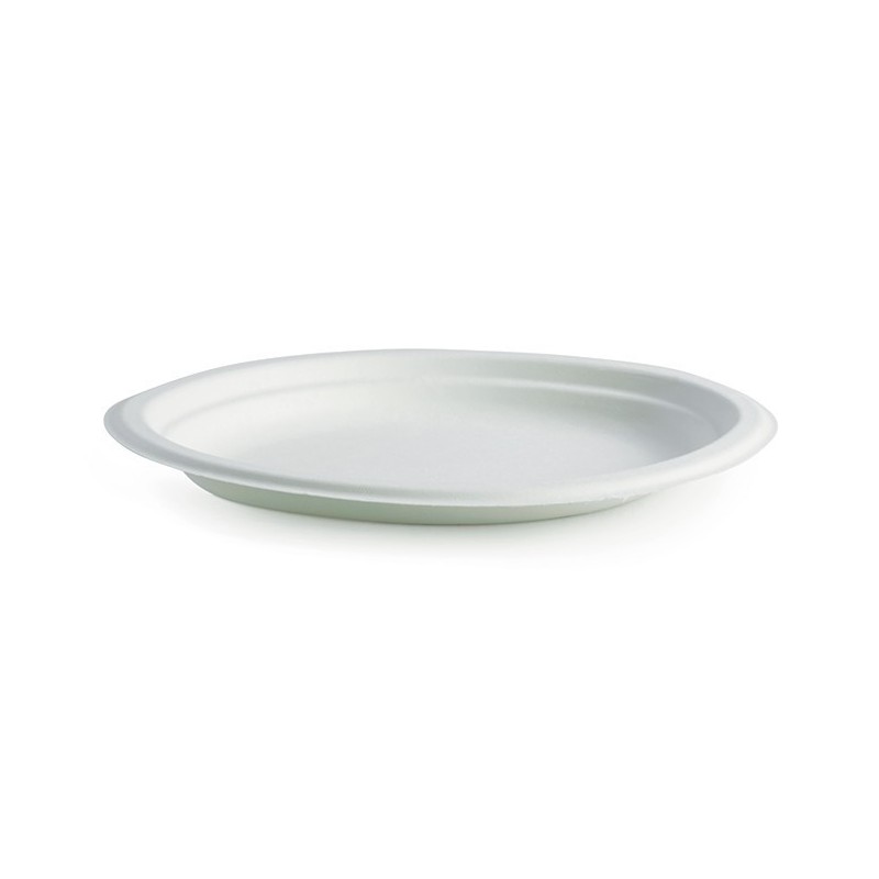 10.25x7.75" Oval Plate Biodegradable White  500 pcs