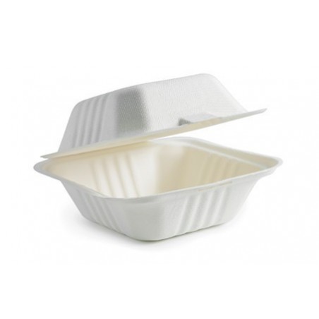 6x6x3" Clamshell Sugarcane Bio White  500 pcs