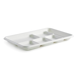 6 Compartment Bio Tray - 320x215x25mm - White  250 pcs