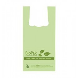 8L Bioplastic Checkout Bag - 20 blocks of 100 - Green  2000 pcs