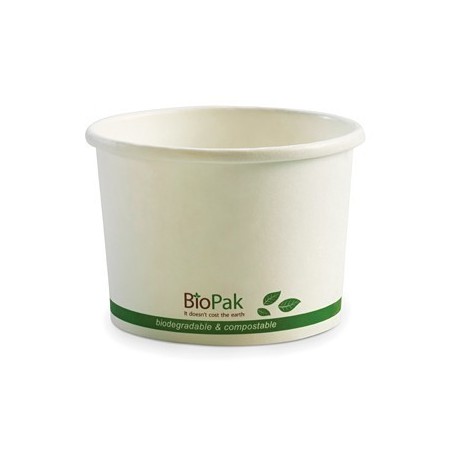 16oz Hot & Cold Biodegradable BioPak Cup White  500 pcs