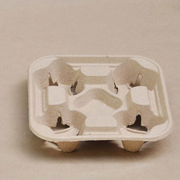 4 Cup Natural Coffee Cup Carry Tray  300 pcs