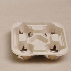 4 Cup Natural Coffee Cup Carry Tray  300 pcs
