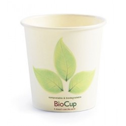 4oz Single Wall Bio Coffee Cup Leaf White  2000 pcs