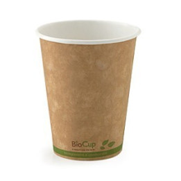 8oz Single Wall Bio Coffee Cup Leaf Kraft  1000 pcs