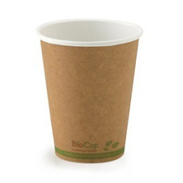12oz Single Wall Bio Coffee Cup Bio Leaf Kraft  1000 pcs