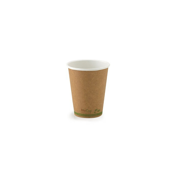 12oz Single Wall Bio Coffee Cup Bio Leaf Kraft  1000 pcs