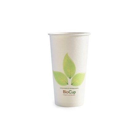 16oz Single Wall Bio Coffee Cup Leaf White  1000 pcs
