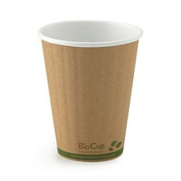 8oz Double Wall Bio Coffee Cup Leaf Kraft  1000 pcs