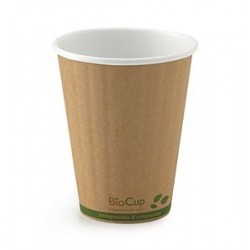 8oz Double Wall Bio Coffee Cup Leaf Kraft  1000 pcs