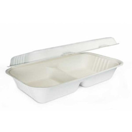 11x5x6" 2 Compartment Bio Clamshell  100 pcs
