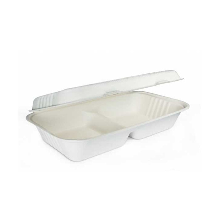 11x5x6" 2 Compartment Bio Clamshell  100 pcs