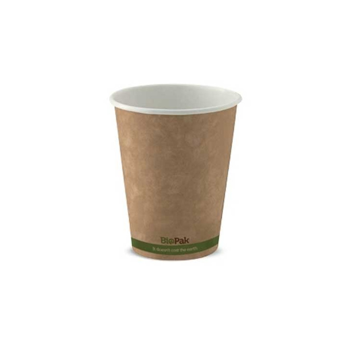 6oz Single Wall Bio Coffee Cup Leaf Kraft  1000 pcs