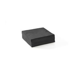2 PLY Corner Embossed Cocktail Napkin  Black 100% FSC certified