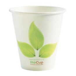 8oz (90mm) Single Wall Green Leaf Bio Coffee Cup  1000 pcs