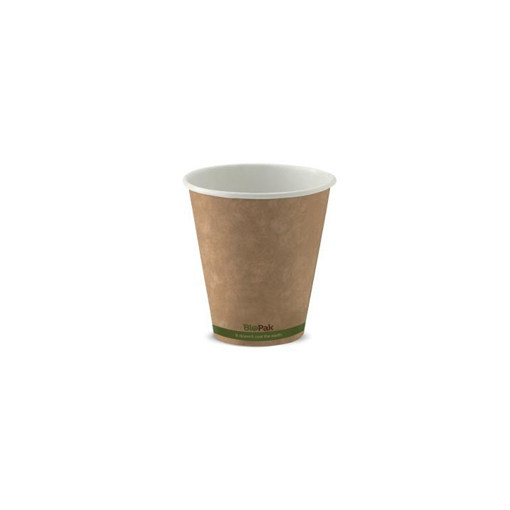 8oz (90mm) Single Wall Kraft Bio Coffee Cup  1000 pcs