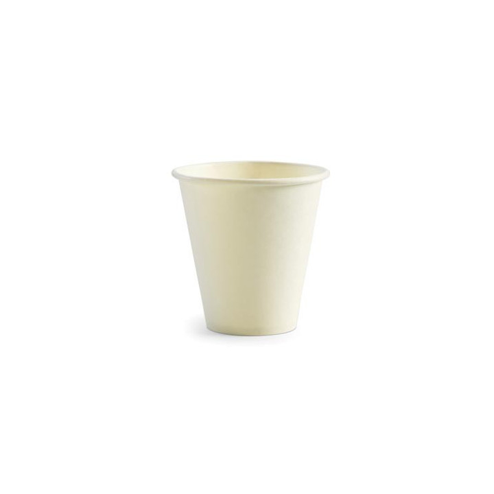 8oz (90mm) Single Wall White Bio Coffee Cup  1000 pcs