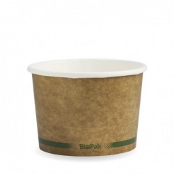 16oz bowl - BioPak branded Kraft Green Stripe - 500 pcs
