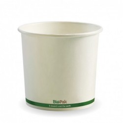 24oz bowl - BioPak branded White Green Stripe - 500 pcs