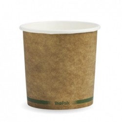 24oz PaperCup Bowl KRAFT Green Stripe BioPak - 500 pcs