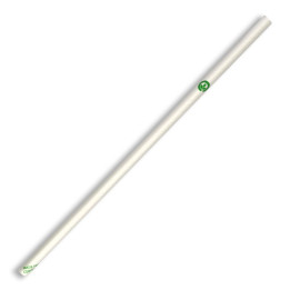 Compostable Paper Straw Regular 6x197mm - White  2500 pcs