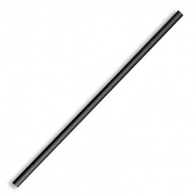 Compostable Paper Straw Regular 6x197mm - Black  2500 pcs