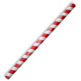 10mm Compostable Paper Straw Jumbo - Red Stripe  2500 pcs