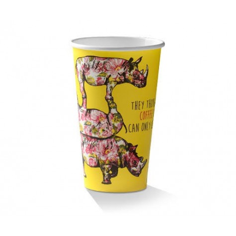 16oz PLA Single Wall Coffee Cup Animal Print  1000 pcs