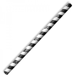10mm Compostable Paper Straw Jumbo - Black Stripe  2500 pcs