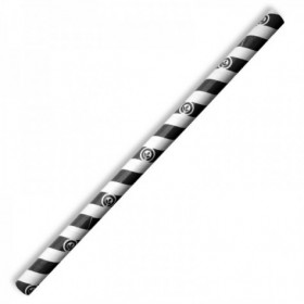 10mm Compostable Paper Straw Jumbo - Black Stripe  2500 pcs