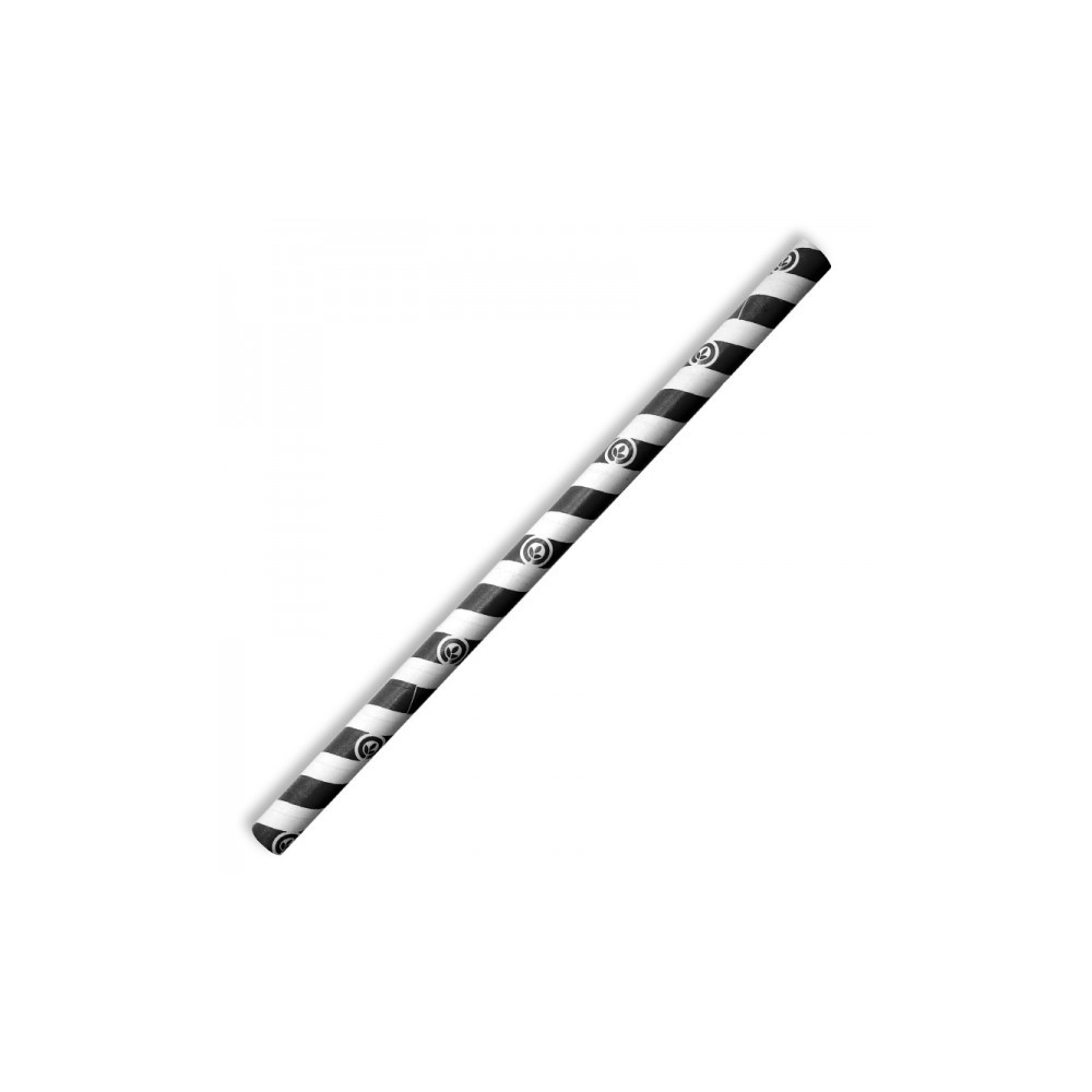 10mm Compostable Paper Straw Jumbo - Black Stripe  2500 pcs